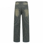 Y2k Dirty Striped Baggy Denim
